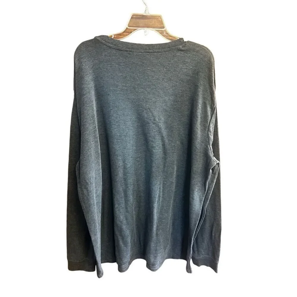 Stafford Men’s Long Sleeve Gray Knit sleepwear Tee Sz XXL NWT